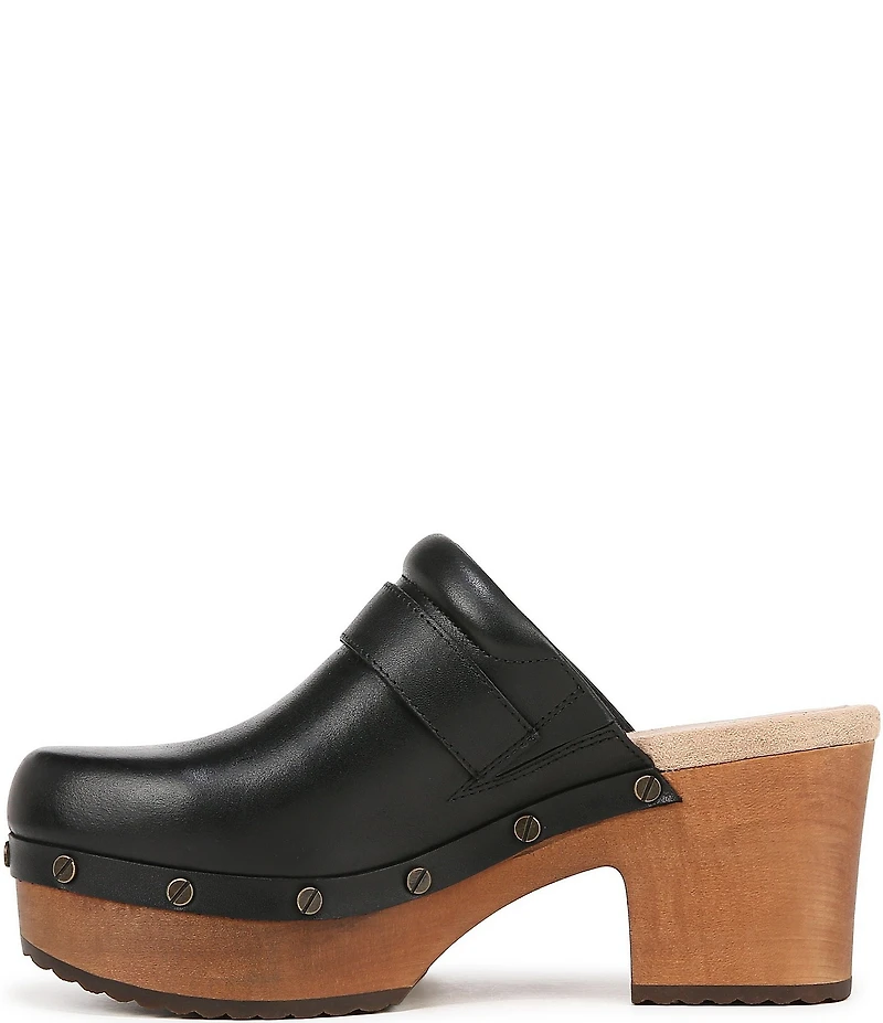 Dr. Scholl's Original Joy Leather Buckle Hardware Strap Platform Clogs