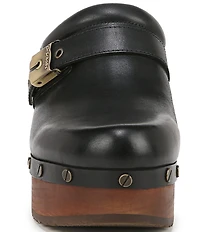 Dr. Scholl's Original Joy Leather Buckle Hardware Strap Platform Clogs