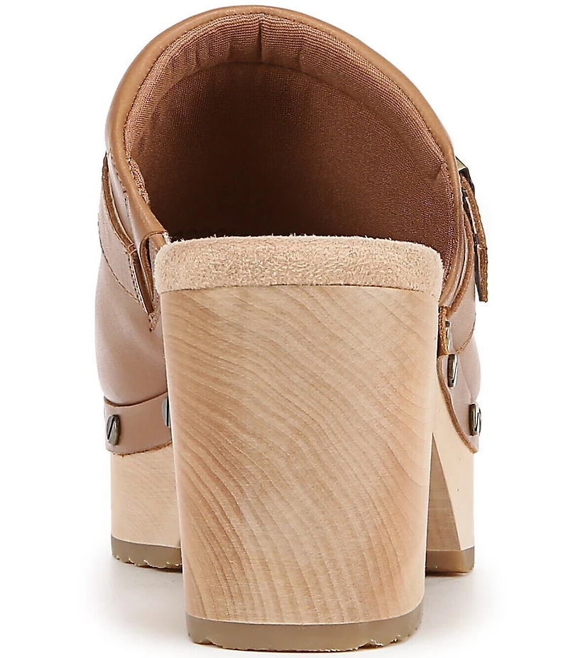 Dr. Scholl's Original Joy Leather Buckle Hardware Strap Platform Clogs