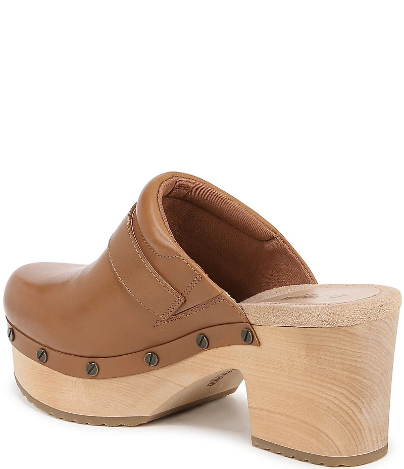 Dr. Scholl's Original Joy Leather Buckle Hardware Strap Platform Clogs