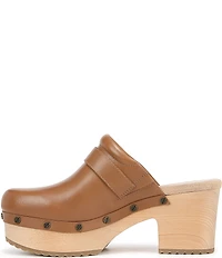 Dr. Scholl's Original Joy Leather Buckle Hardware Strap Platform Clogs