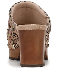 Dr. Scholl's Original Joy Suede Leopard Print Platform Clogs