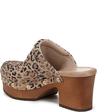Dr. Scholl's Original Joy Suede Leopard Print Platform Clogs