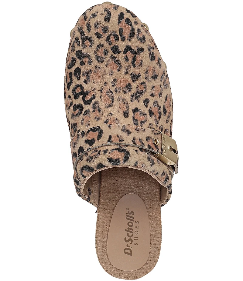 Dr. Scholl's Original Joy Suede Leopard Print Platform Clogs