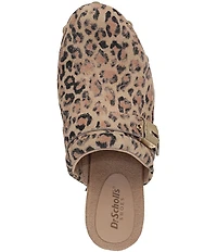 Dr. Scholl's Original Joy Suede Leopard Print Platform Clogs