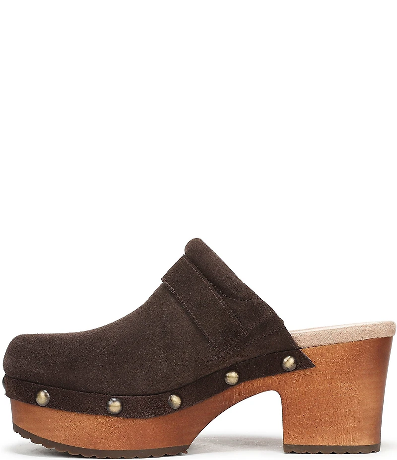 Dr. Scholl's Original Joy Suede Buckle Hardware Strap Platform Clogs