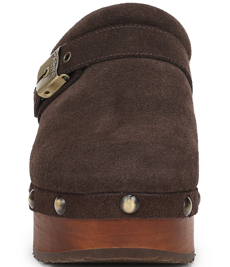 Dr. Scholl's Original Joy Suede Buckle Hardware Strap Platform Clogs