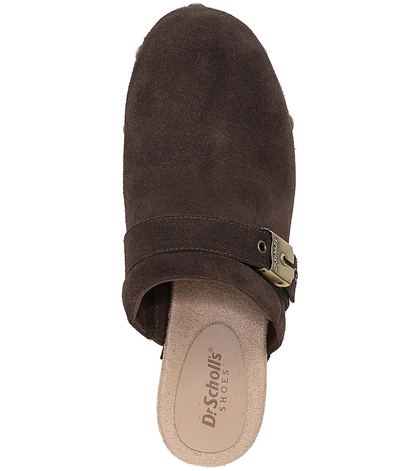 Dr. Scholl's Original Joy Suede Buckle Hardware Strap Platform Clogs
