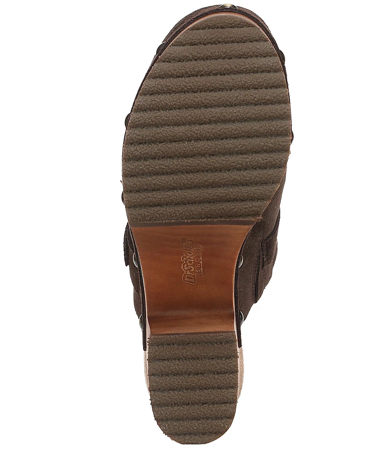 Dr. Scholl's Original Joy Suede Buckle Hardware Strap Platform Clogs