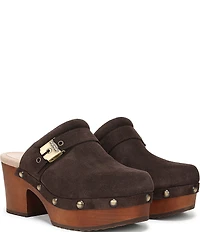 Dr. Scholl's Original Joy Suede Buckle Hardware Strap Platform Clogs