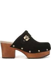 Dr. Scholl's Original Joy Suede Buckle Hardware Strap Platform Clogs