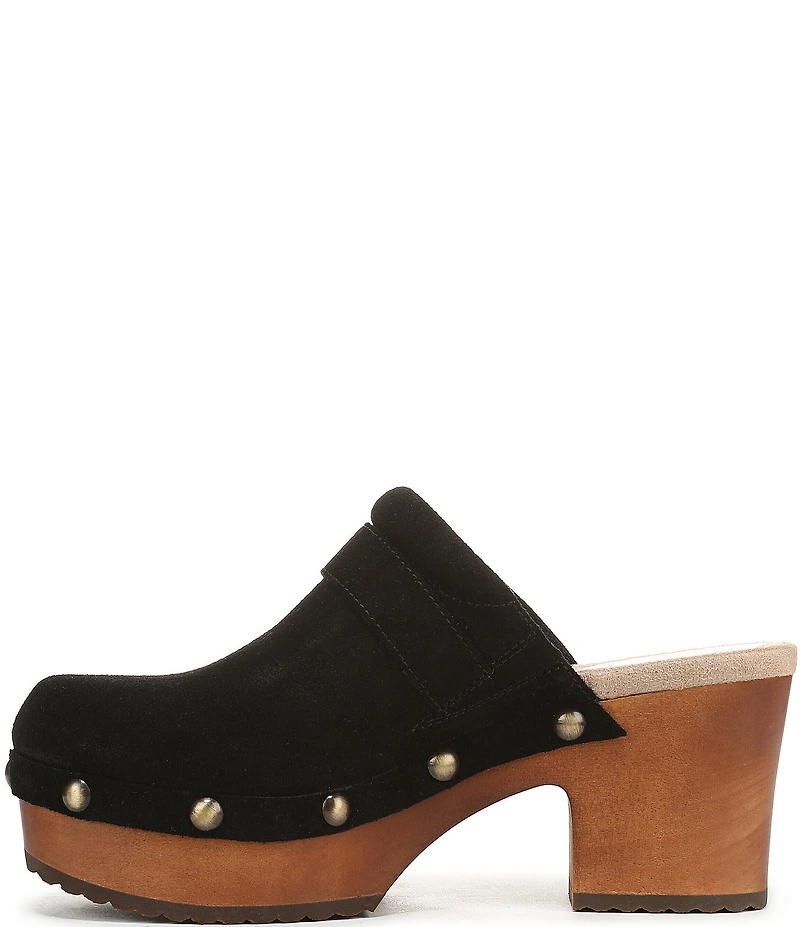 Dr. Scholl's Original Joy Suede Buckle Hardware Strap Platform Clogs