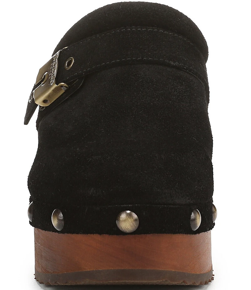 Dr. Scholl's Original Joy Suede Buckle Hardware Strap Platform Clogs