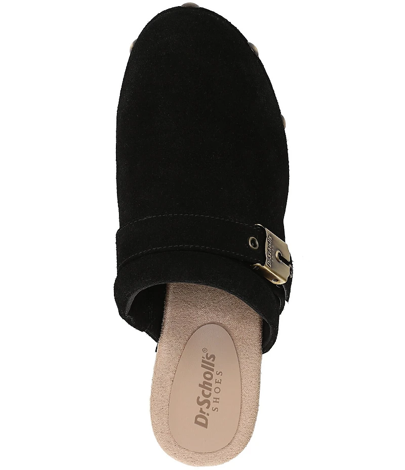 Dr. Scholl's Original Joy Suede Buckle Hardware Strap Platform Clogs