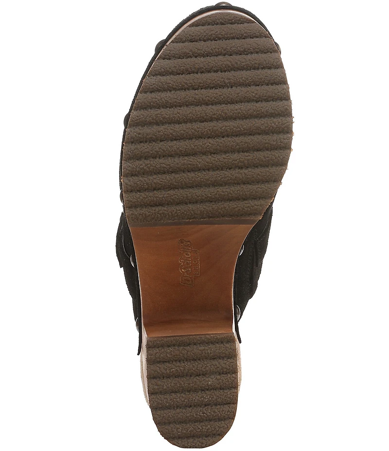 Dr. Scholl's Original Joy Suede Buckle Hardware Strap Platform Clogs