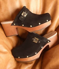 Dr. Scholl's Original Joy Suede Buckle Hardware Strap Platform Clogs