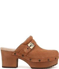 Dr. Scholl's Original Joy Suede Buckle Hardware Strap Platform Clogs