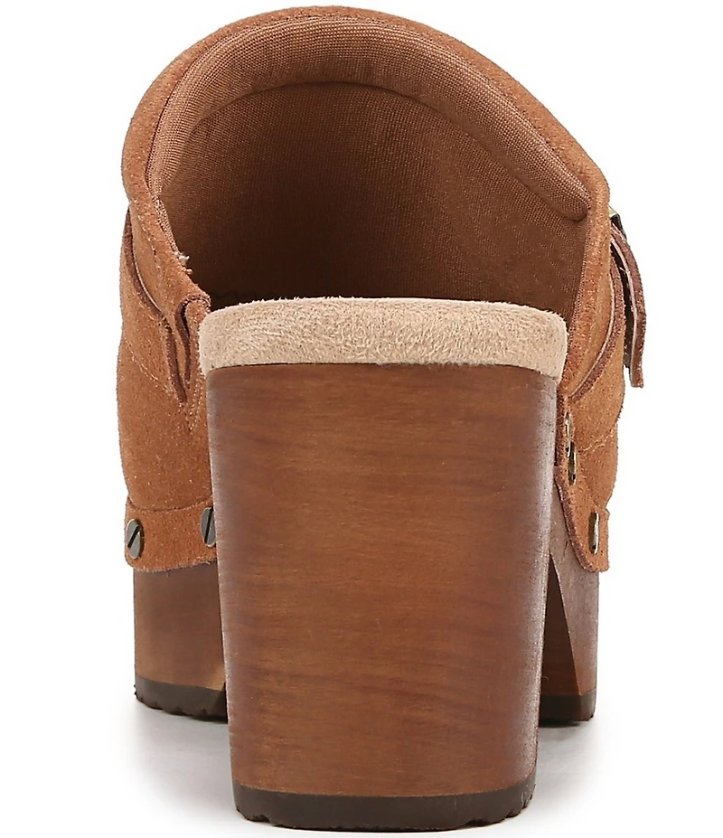 Dr. Scholl's Original Joy Suede Buckle Hardware Strap Platform Clogs