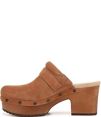 Dr. Scholl's Original Joy Suede Buckle Hardware Strap Platform Clogs