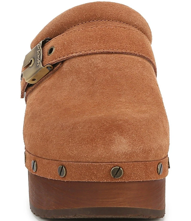 Dr. Scholl's Original Joy Suede Buckle Hardware Strap Platform Clogs