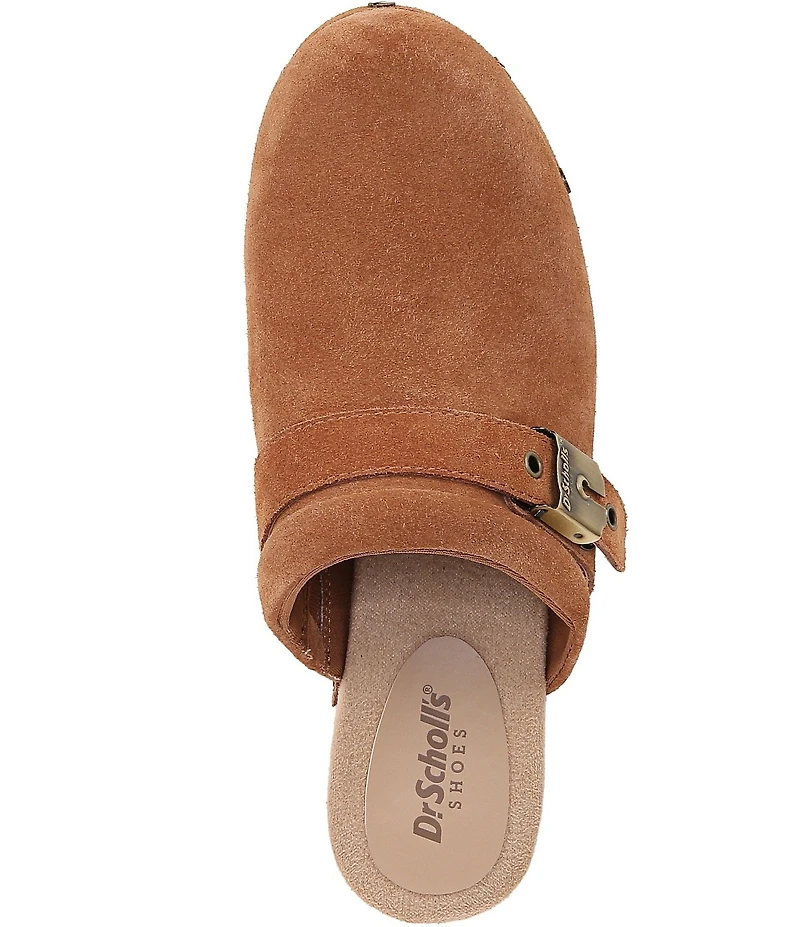 Dr. Scholl's Original Joy Suede Buckle Hardware Strap Platform Clogs