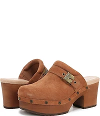 Dr. Scholl's Original Joy Suede Buckle Hardware Strap Platform Clogs