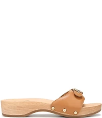 Dr. Scholl's Original Leather Pescura Buckle Hardware Platform Slide Sandals