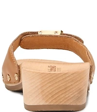 Dr. Scholl's Original Leather Pescura Buckle Hardware Platform Slide Sandals