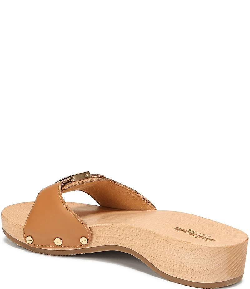 Dr. Scholl's Original Leather Pescura Buckle Hardware Platform Slide Sandals