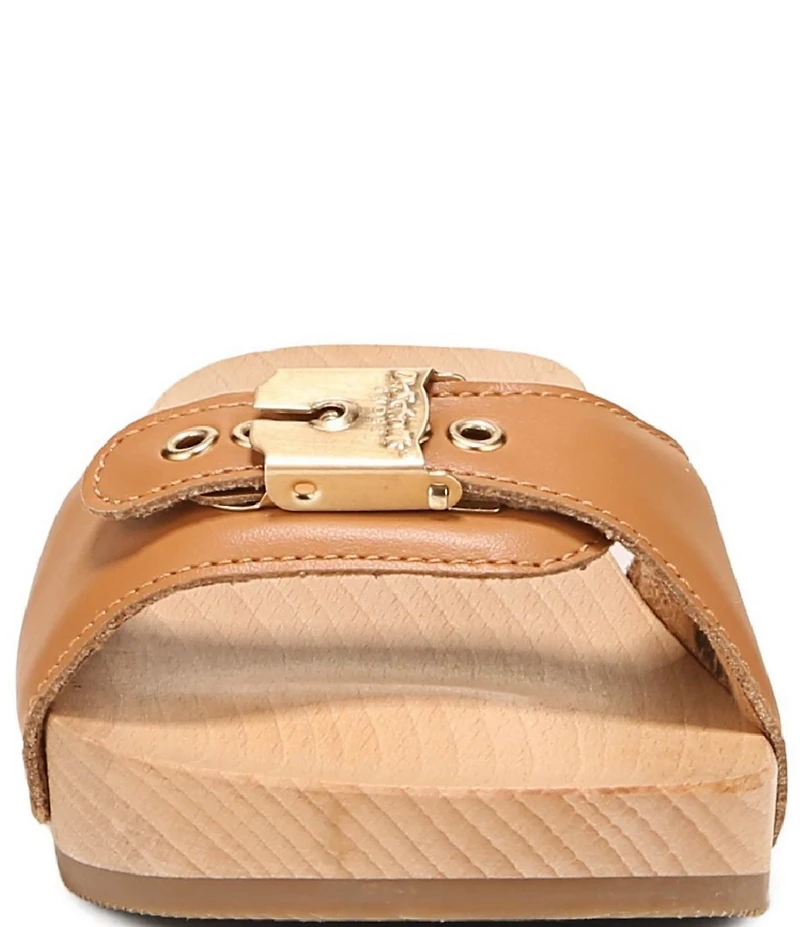 Dr. Scholl's Original Leather Pescura Buckle Hardware Platform Slide Sandals