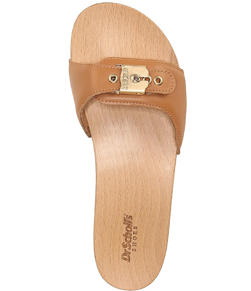 Dr. Scholl's Original Leather Pescura Buckle Hardware Platform Slide Sandals