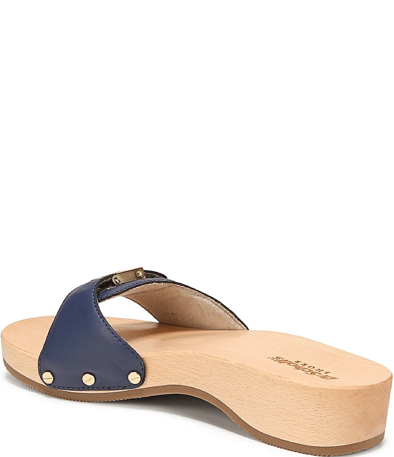 Dr. Scholl's Original Leather Pescura Buckle Hardware Platform Slide Sandals