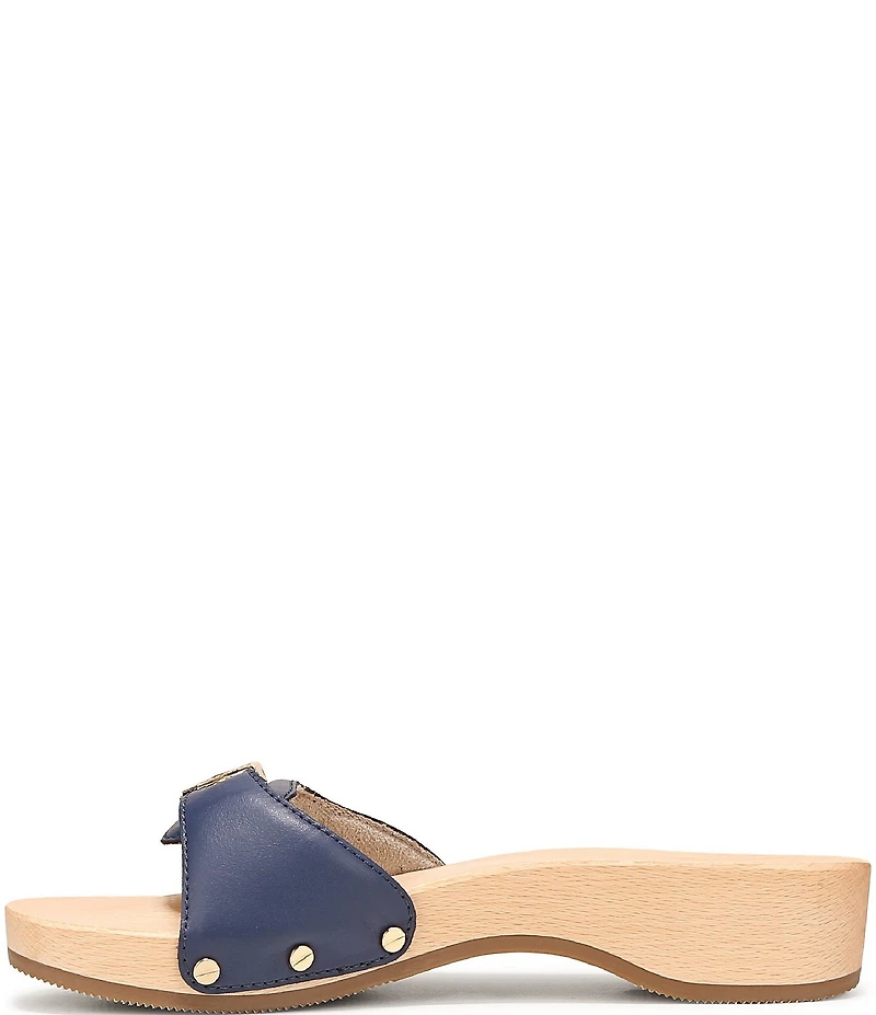 Dr. Scholl's Original Leather Pescura Buckle Hardware Platform Slide Sandals