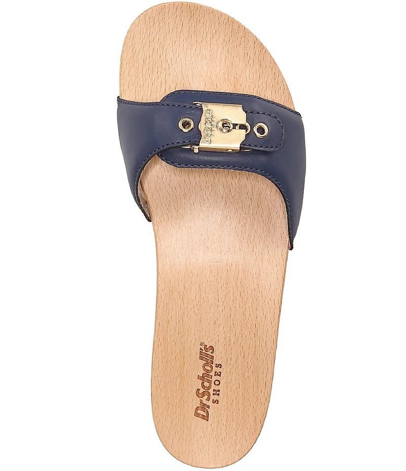 Dr. Scholl's Original Leather Pescura Buckle Hardware Platform Slide Sandals