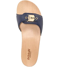 Dr. Scholl's Original Leather Pescura Buckle Hardware Platform Slide Sandals