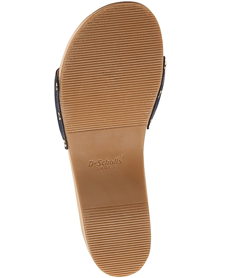 Dr. Scholl's Original Leather Pescura Buckle Hardware Platform Slide Sandals