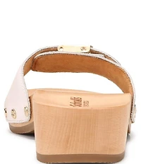 Dr. Scholl's Original Leather Pescura Buckle Hardware Platform Slide Sandals