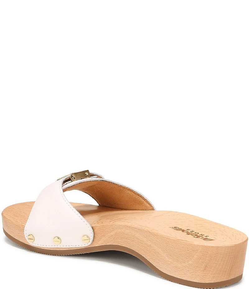 Dr. Scholl's Original Leather Pescura Buckle Hardware Platform Slide Sandals