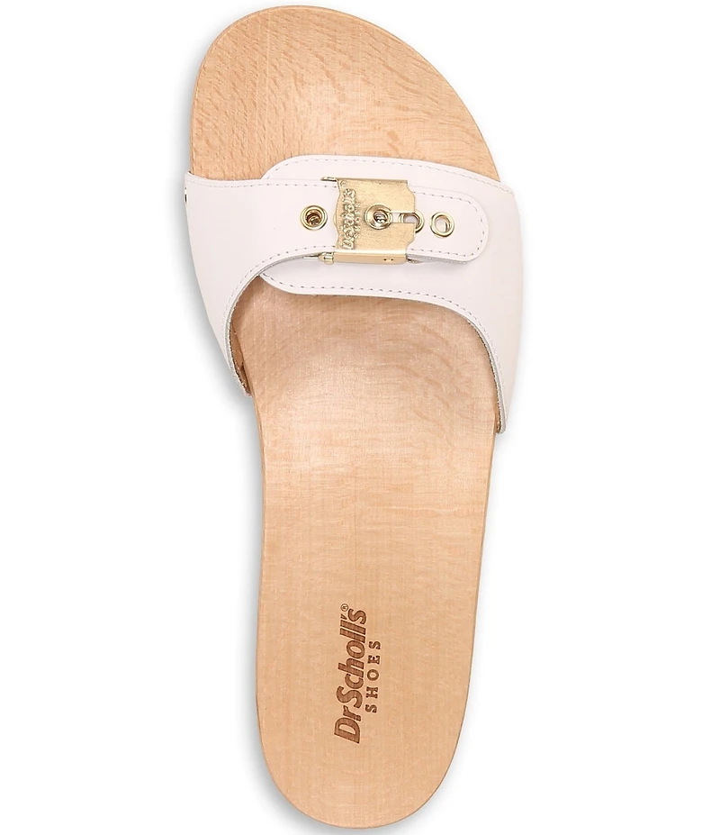 Dr. Scholl's Original Leather Pescura Buckle Hardware Platform Slide Sandals