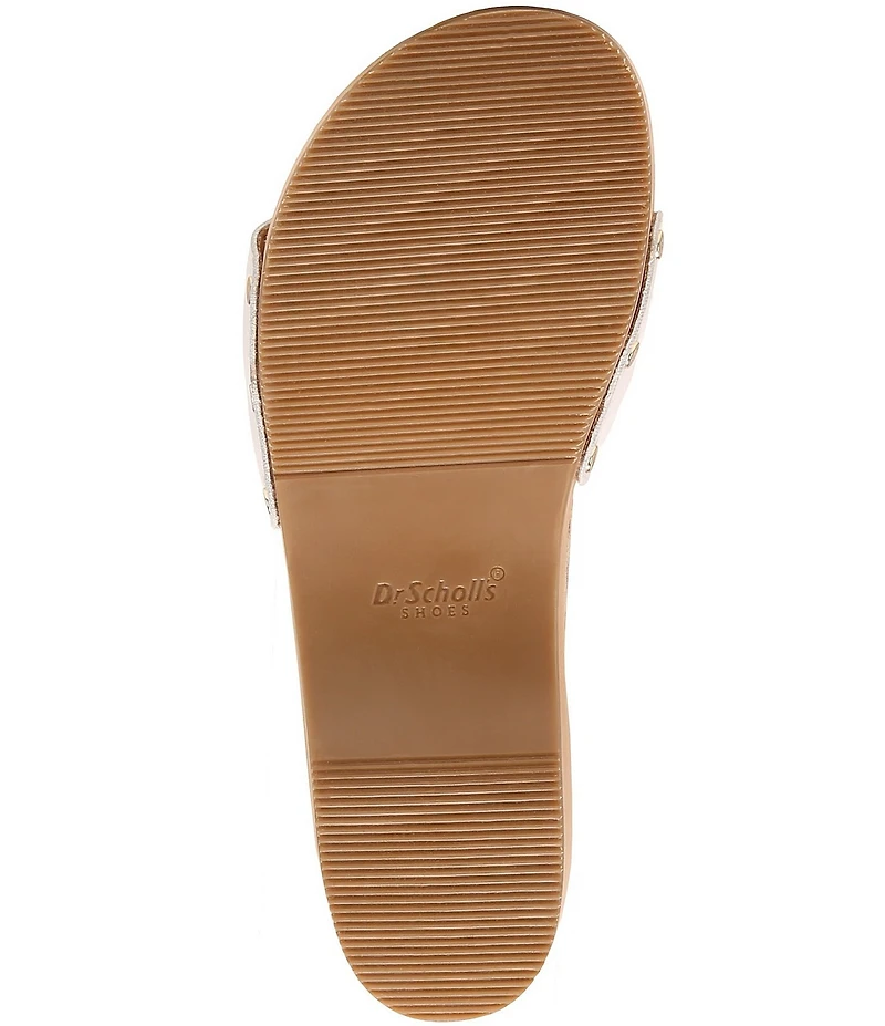 Dr. Scholl's Original Leather Pescura Buckle Hardware Platform Slide Sandals