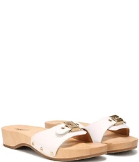 Dr. Scholl's Original Leather Pescura Buckle Hardware Platform Slide Sandals