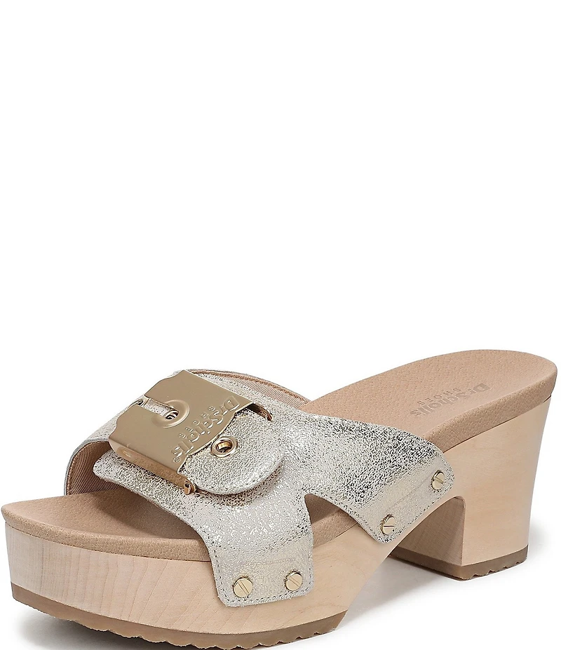 Dr. Scholl's Original Max Too Leather Platform Clog Slide Sandals