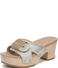 Dr. Scholl's Original Max Too Leather Platform Clog Slide Sandals