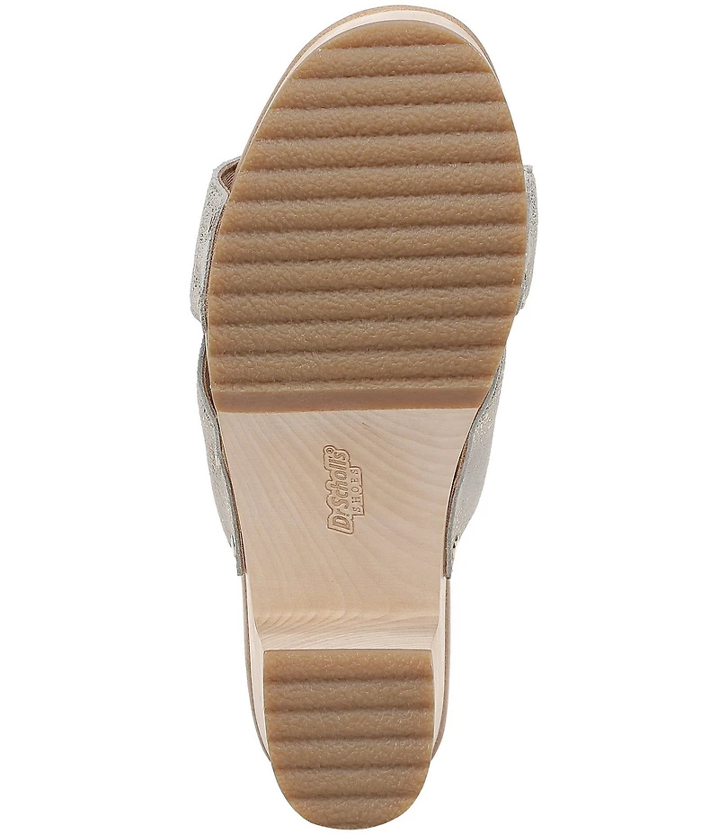 Dr. Scholl's Original Max Too Leather Platform Clog Slide Sandals