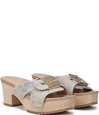 Dr. Scholl's Original Max Too Leather Platform Clog Slide Sandals