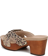 Dr. Scholl's Original Max Too Leopard Print Leather Platform Slide Sandals