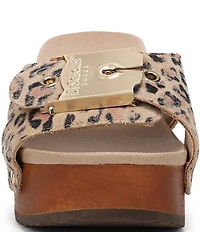 Dr. Scholl's Original Max Too Leopard Print Leather Platform Slide Sandals