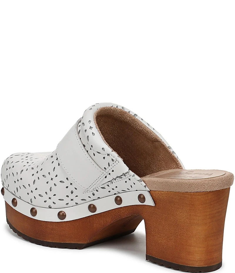 Dr. Scholl's Original Ranch Perforated Leather Buckle Strap Platform Clogs