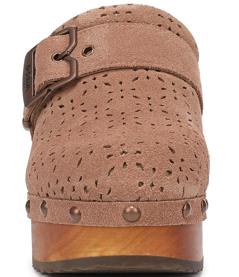 Dr. Scholl's Original Ranch Perforated Suede Buckle Strap Platform Clogs