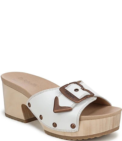 Dr. Scholl's Original Rodeo Leather Platform Slide Sandals